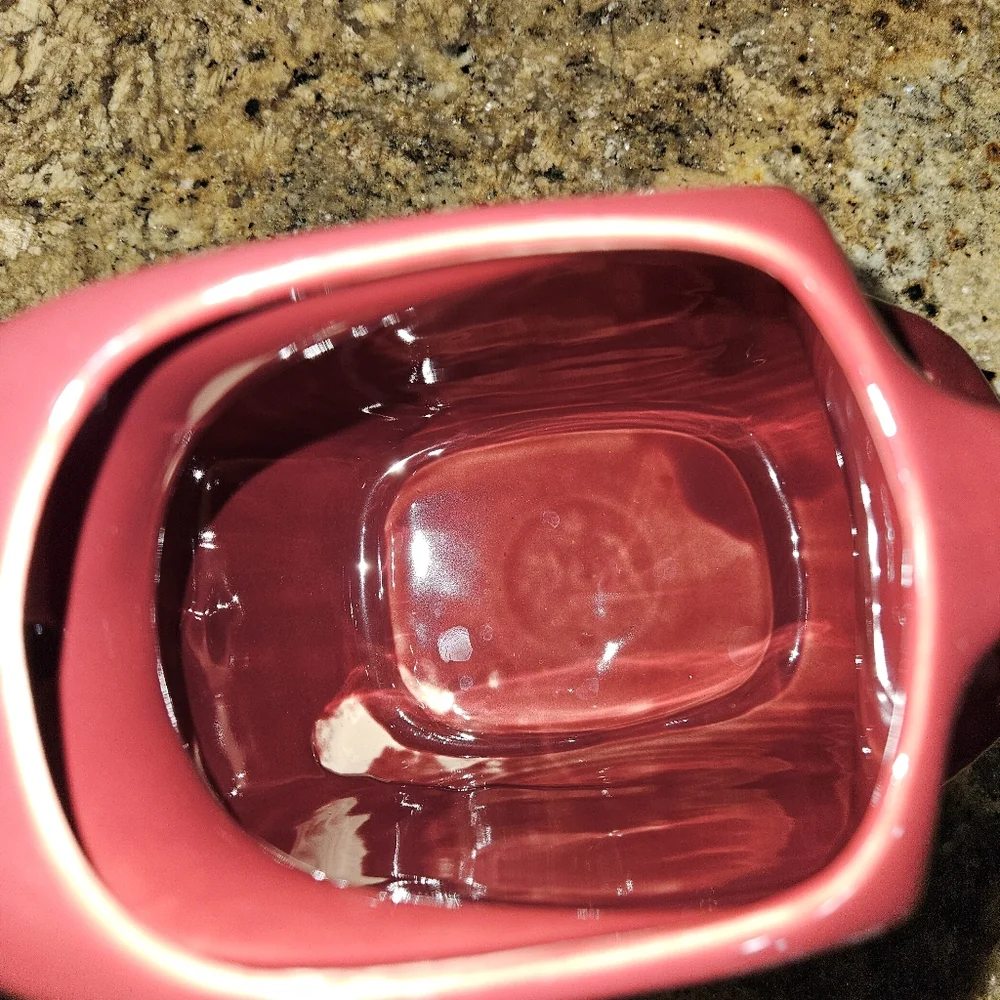Fiesta Disc Pitcher Maroon Red Glaze Splotchy  Drink Fiestawear Fiestaware